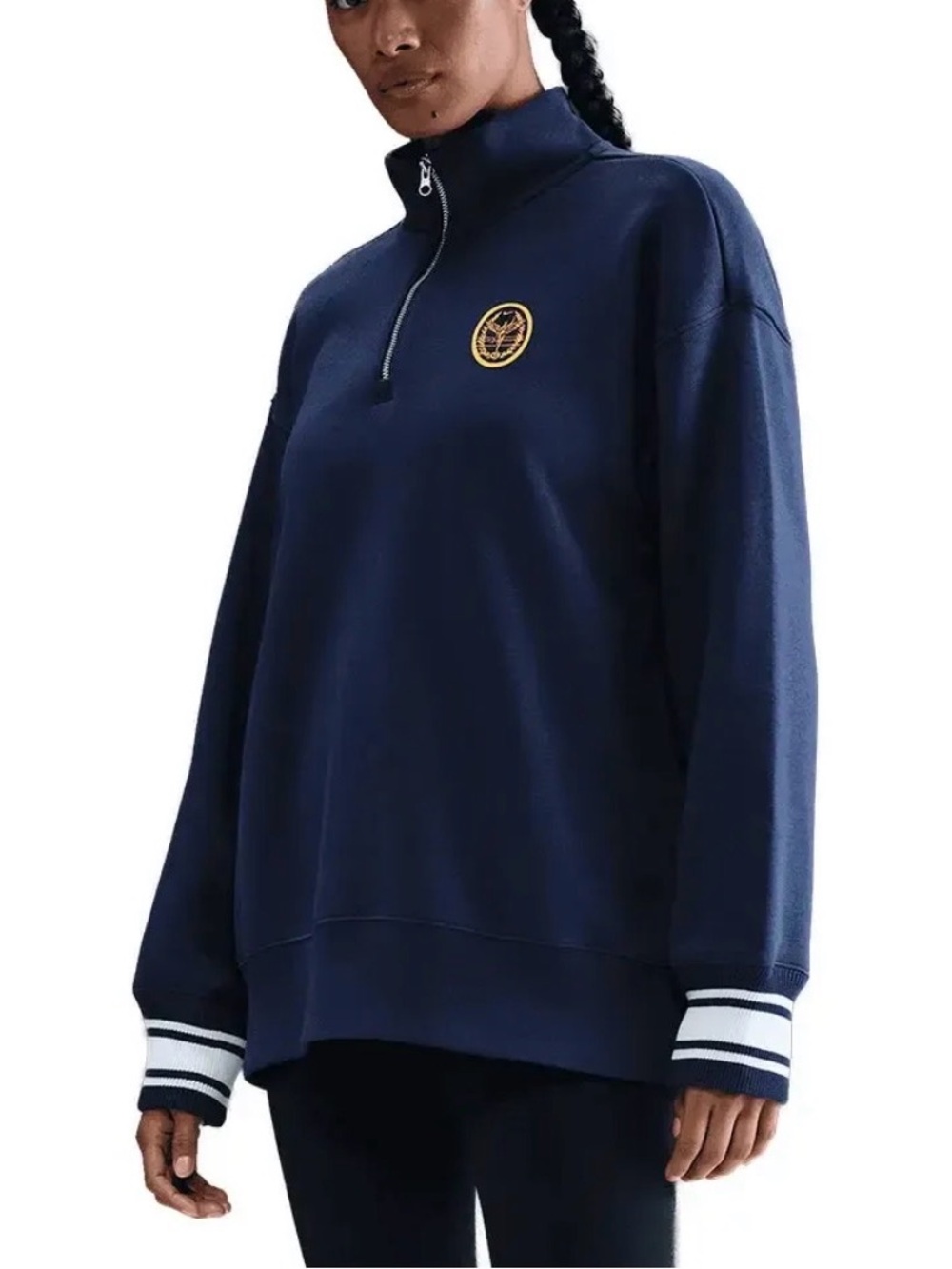Nike Navy Blue Phoenix Oversized Quarter Zip Sweatshirt